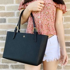 Tory Burch Emerson York Buckle Tote Black